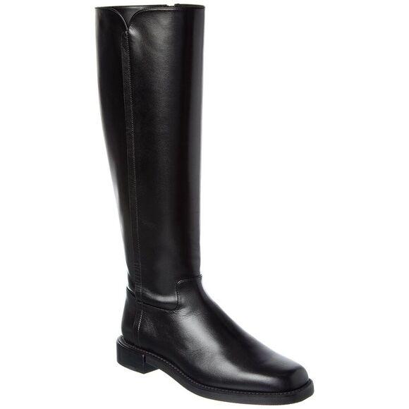 Stuart Weitzman Leather Knee-High Riding Boot Black